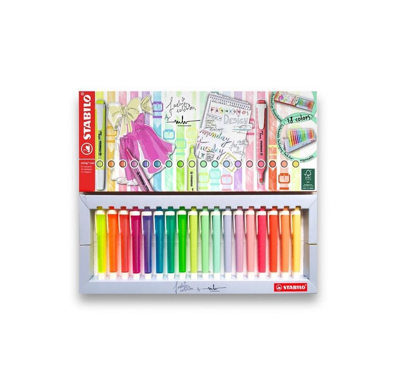  Set 18 Destacadores Stabilo Swing cool fashion edition-1