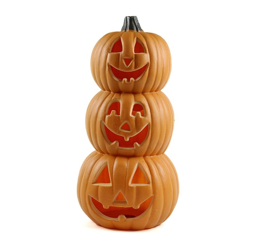 Adorno Triple Calabaza Con Luz Led 46x23cm Halloween-0