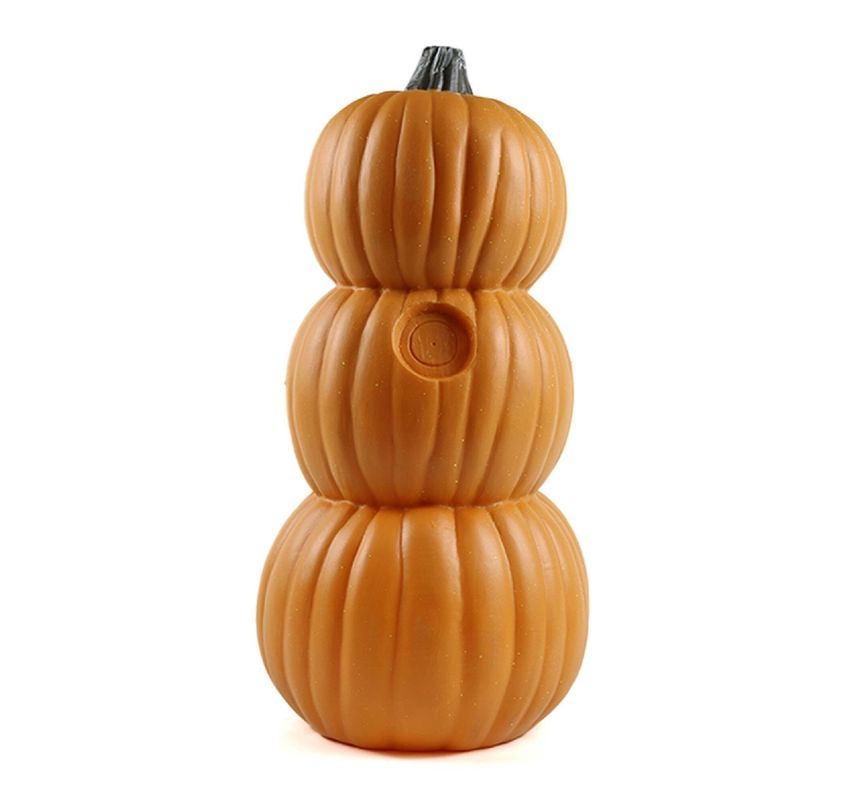 Adorno Triple Calabaza Con Luz Led 46x23cm Halloween-1
