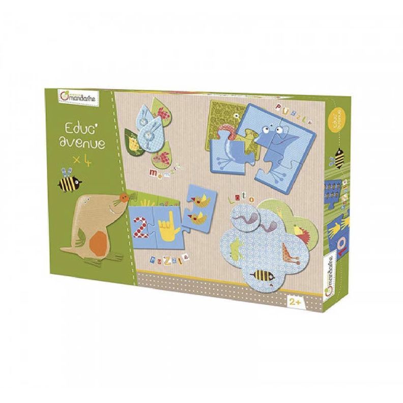 Caja 4 juegos puzzle memorice y loto -1