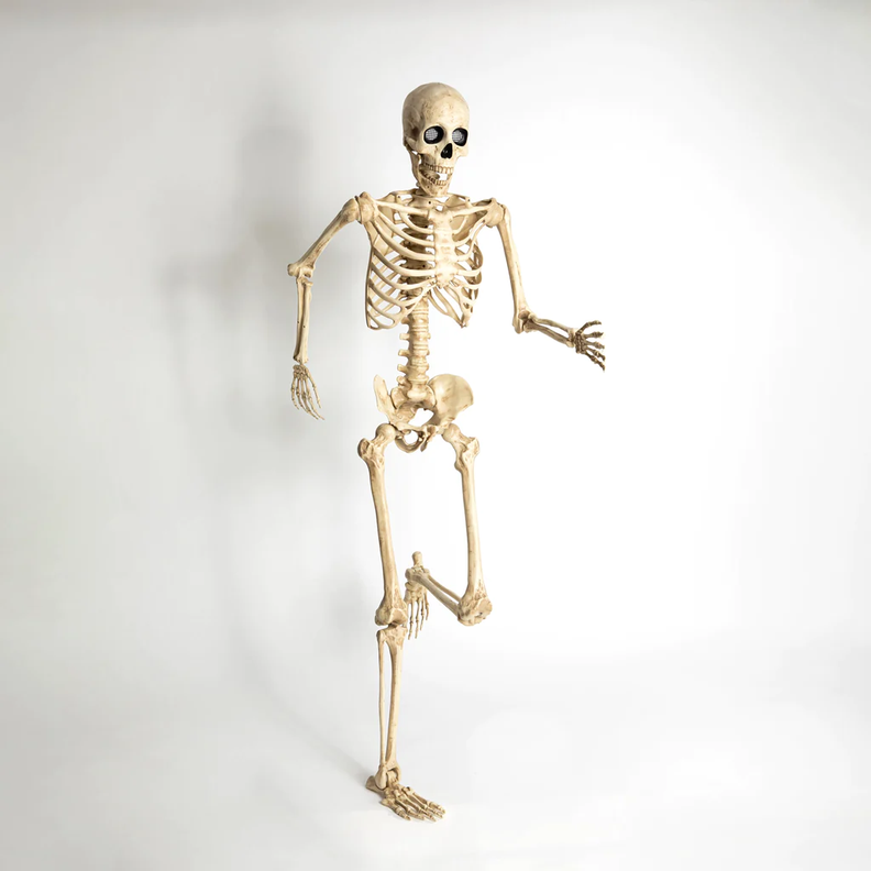 Esqueleto Articulado Con Ojos Led Animados 165cm Halloween-1