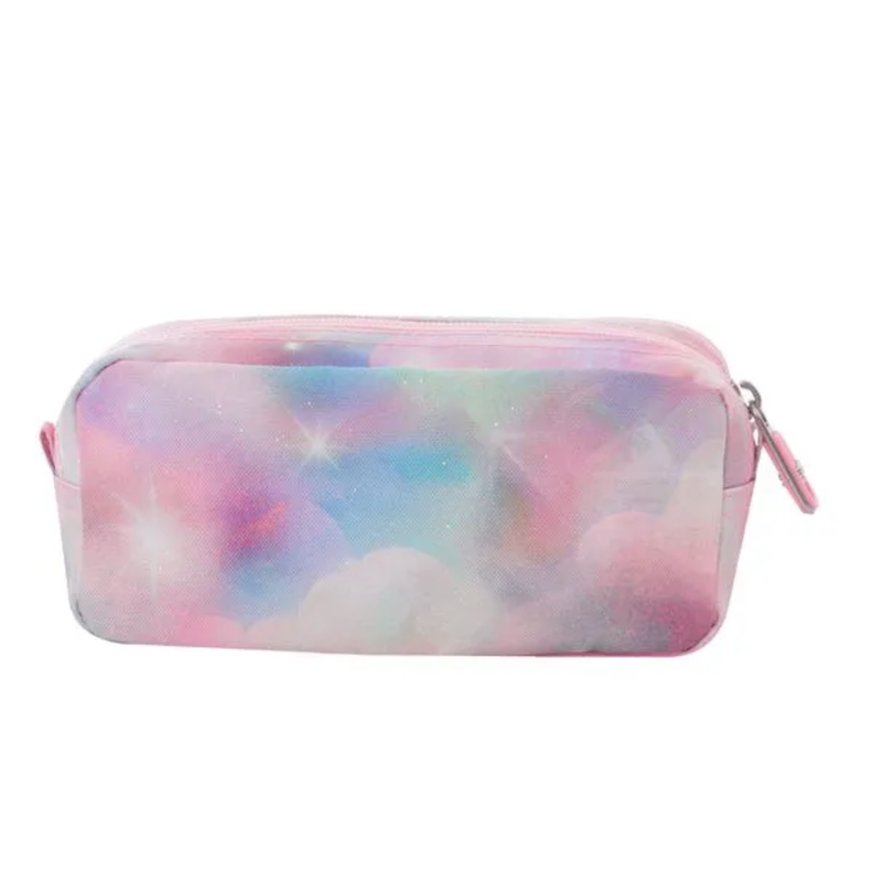 Estuche Escolar Rosado Glitter Multiuso Totto Organizador De Lapices