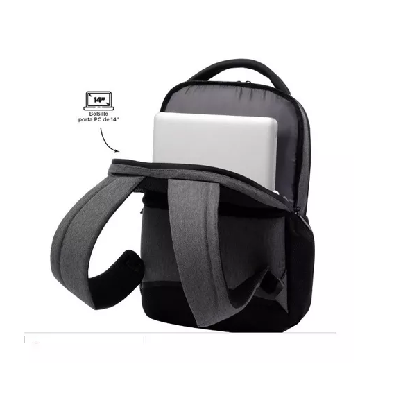 Mochila Gris Porta Tablet Y Pc Totto-3