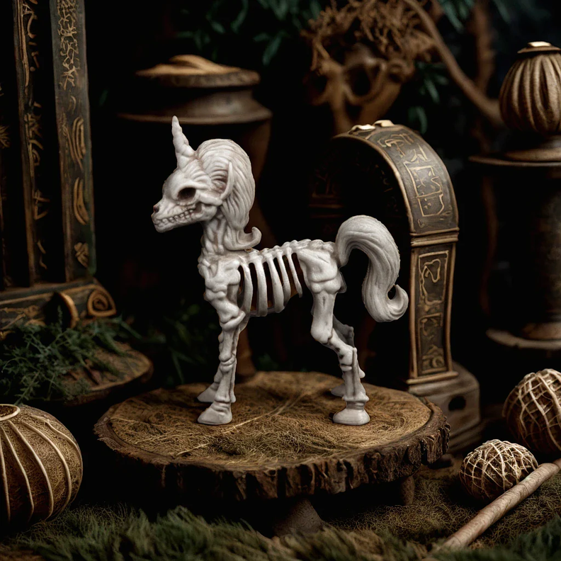 Esqueleto Unicornio 21x17cm Decoración Halloween F&m-1
