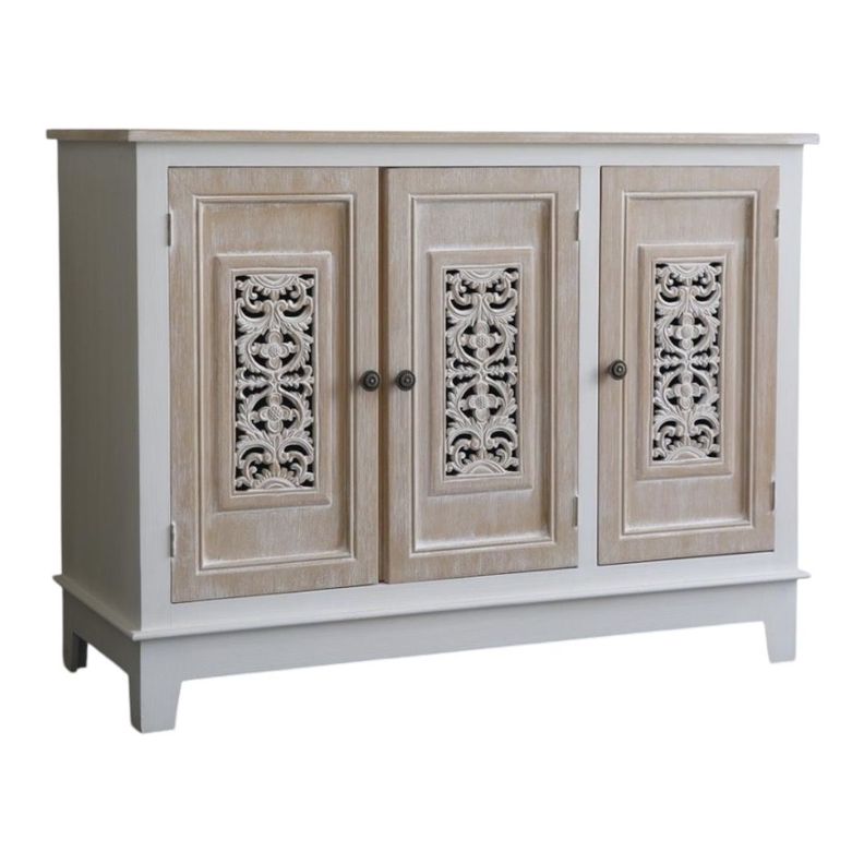 Mueble Buffet Blanco Tallado