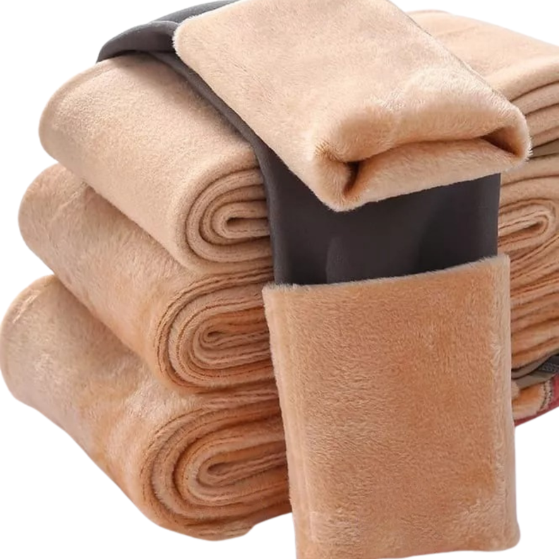 Pack 2 Pantys Calzas Medias Efecto Piel Con Polar Y Faja-4