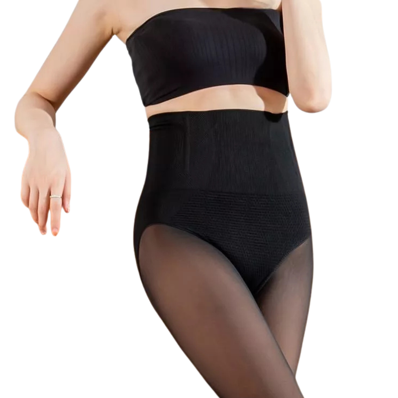 Pack 2 Pantys Calzas Medias Efecto Piel Con Polar Y Faja-0