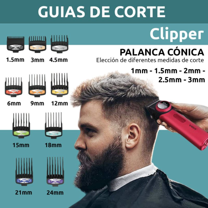 Cortapelo Vgr 001 Para Cabello Color ROJO 9000rpm-5