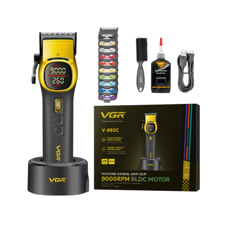 M quina Cortar Pelo Barberia Clipper Vgr V 885c Profesional Color Amarillo