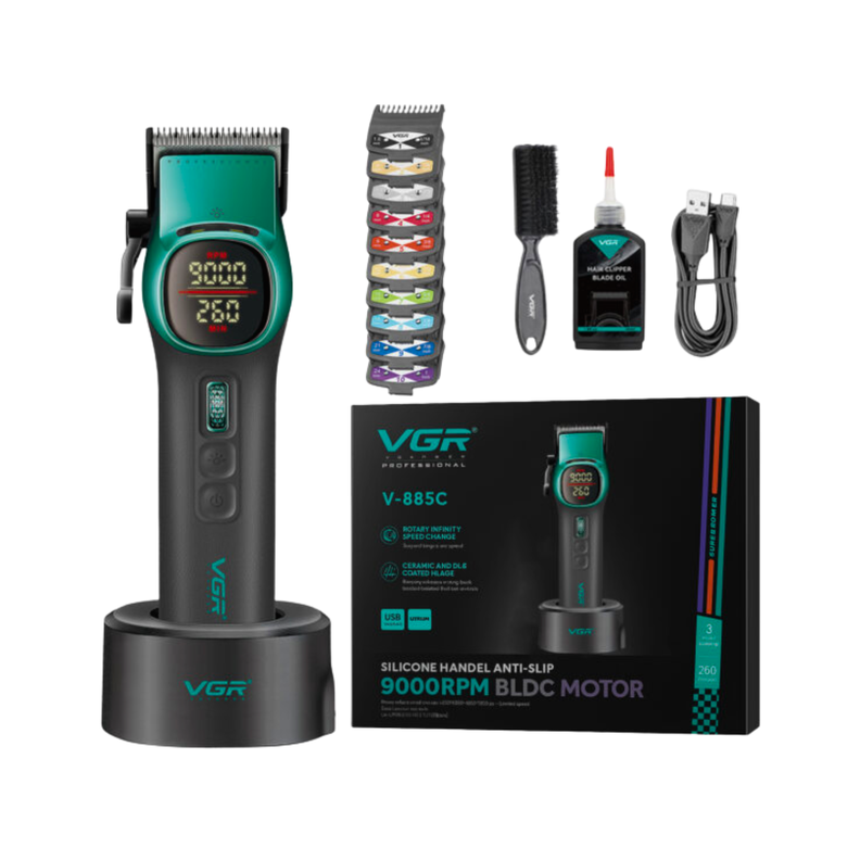 M quina Cortar Pelo Barberia Clipper Vgr V 885c Profesional Color Verde