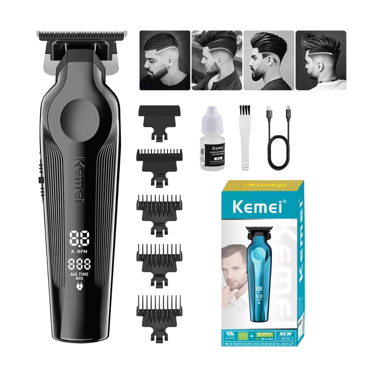 Maquina Patillera Trimmer Recargable Kemei kM-264 NEGRO-0