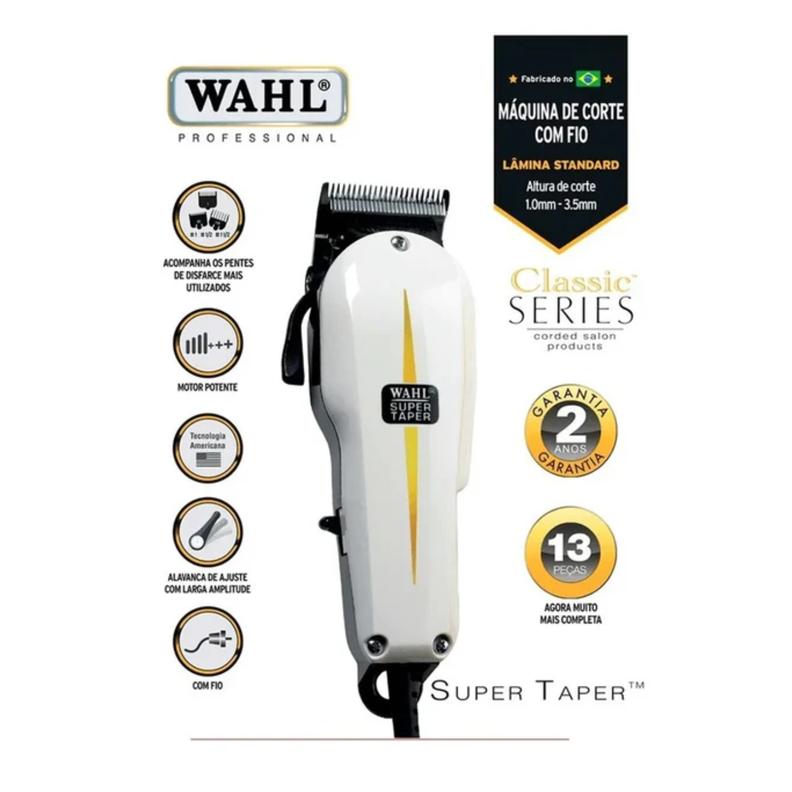 Cortadora de pelo Wahl Professional Super Taper blanca 220V-2