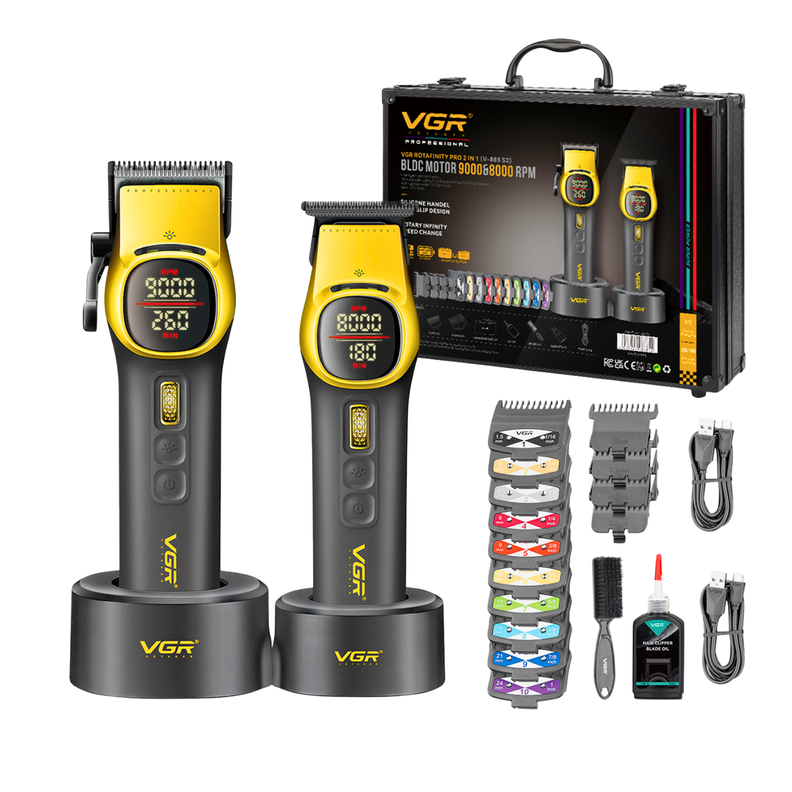 Barber Combo VGR Maquina Cortar Pelo Clipper Trimmer Vgr V 885 S2 MALETA