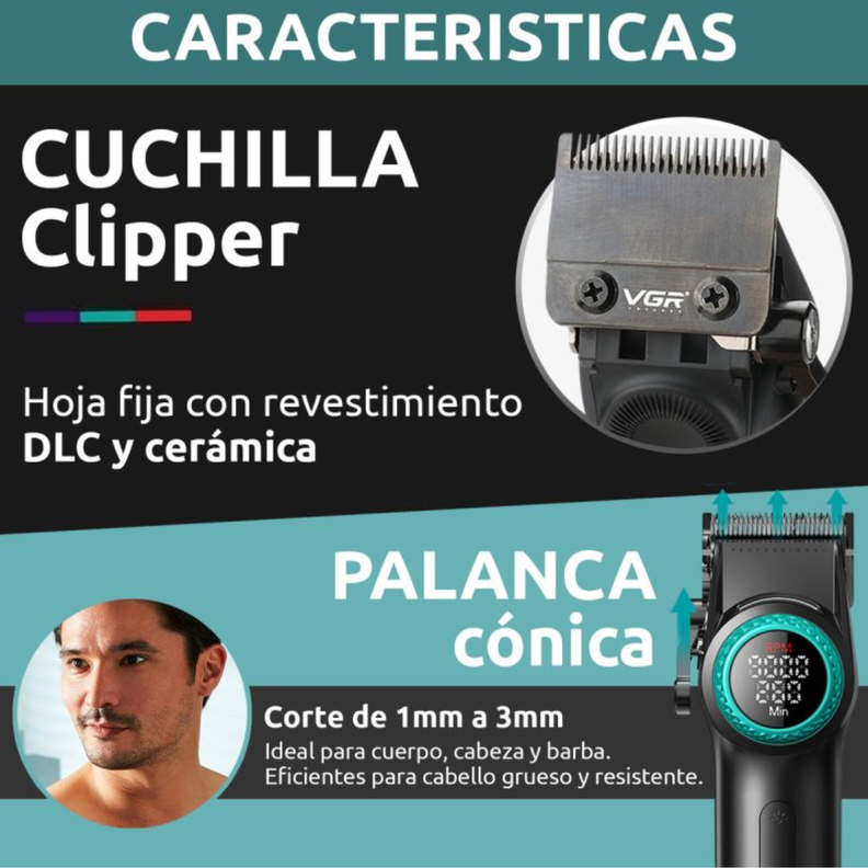 Máquina Cortapelo VGR001 Clipper Profesional Alta Potencia DLC-6