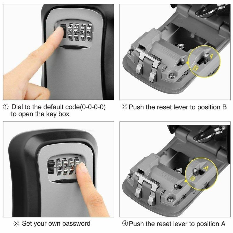 Mini Caja De Seguridad Con Combinación Para Llaves-3