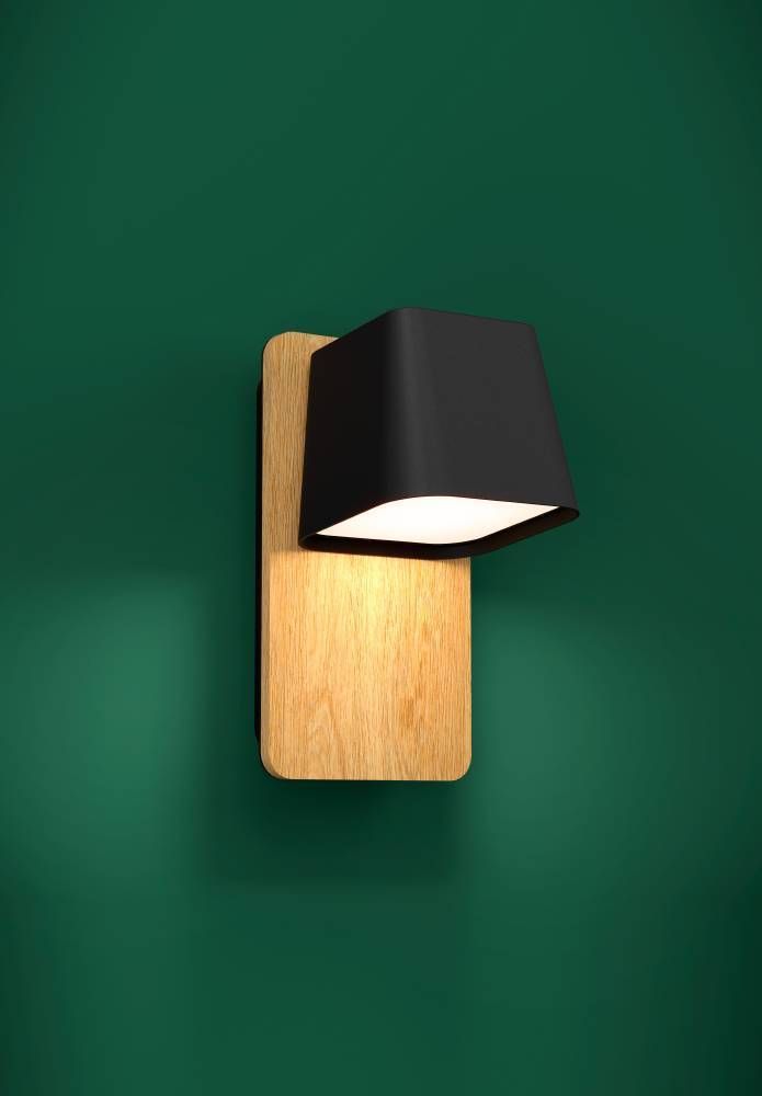 APLIQUE DE PARED RUSCIO NEGRO MADERA E27 1X40W COD.390009-1
