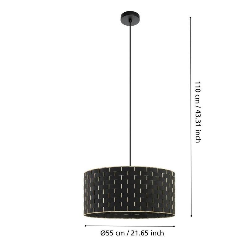 LAMPARA COLGANTE MARASALES ACERO NEGRO E27 1X40W IP20 COD.99525-2
