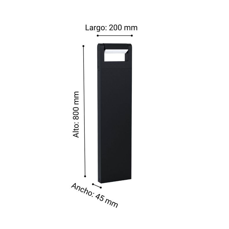 LAMPARA DE PIE BRIANZA ALUMINIO NEGRO 5W IP44 COD.98708-2