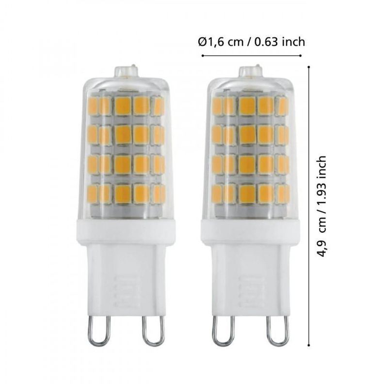 Ampolleta LMLED Acrílico Transparente 3W G9 LED PACK 2U Cod110155-1