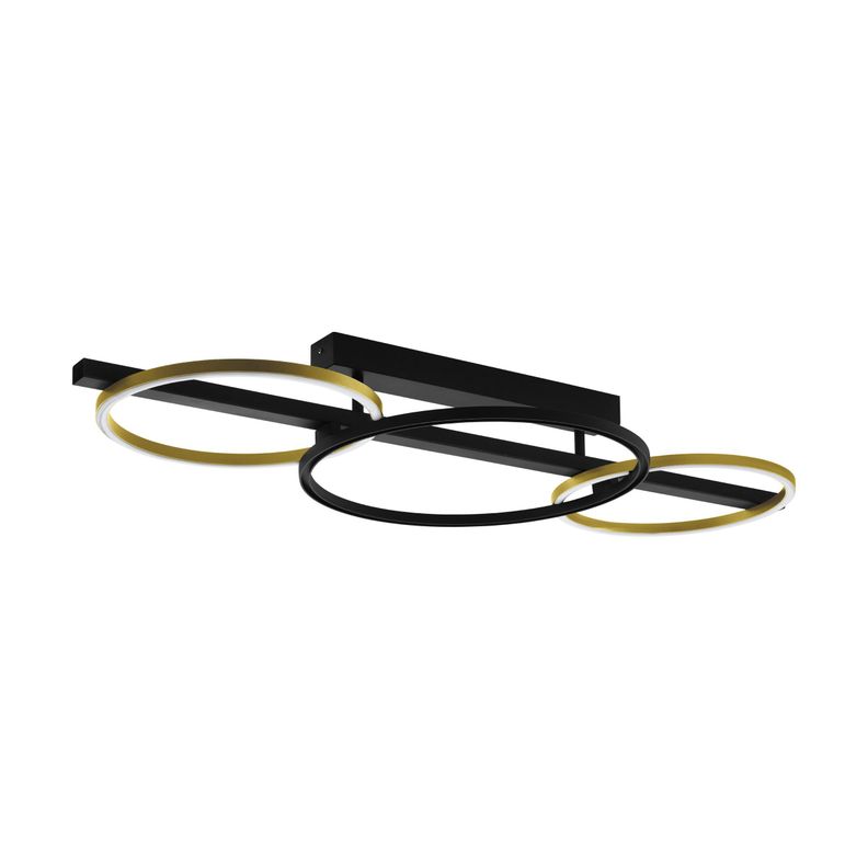 Apliqué techo Lanacera Acero oro Negro LED includia 3600lm Cod.390086-0