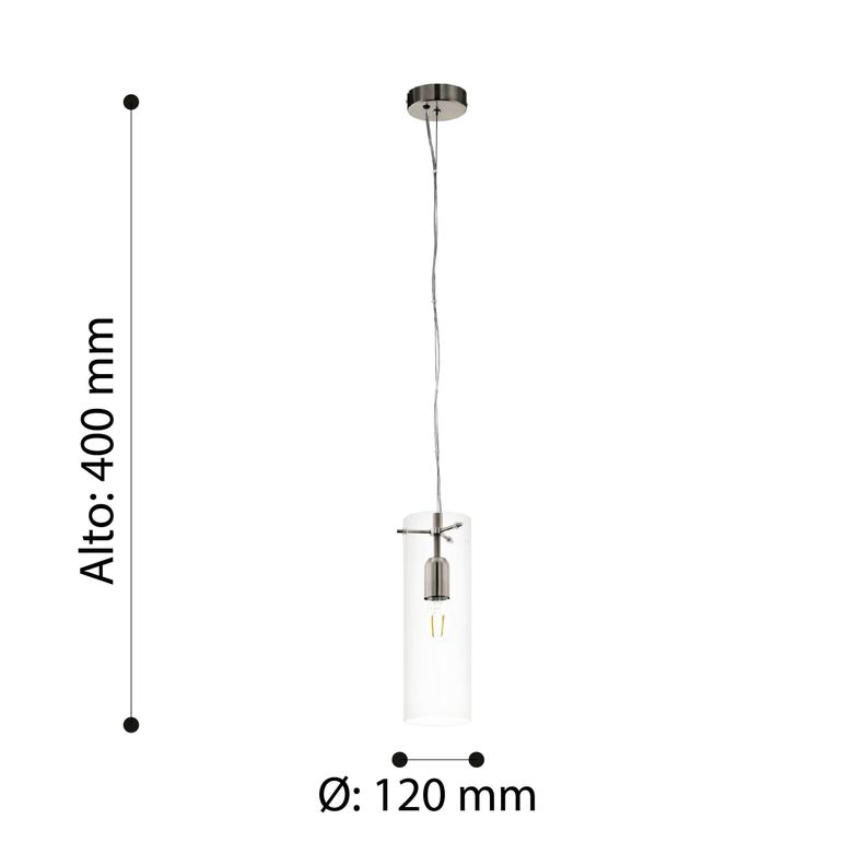 LAMPARA COLGANTE CAPOROSSO ACERO SATIN 60W COD.64143-2