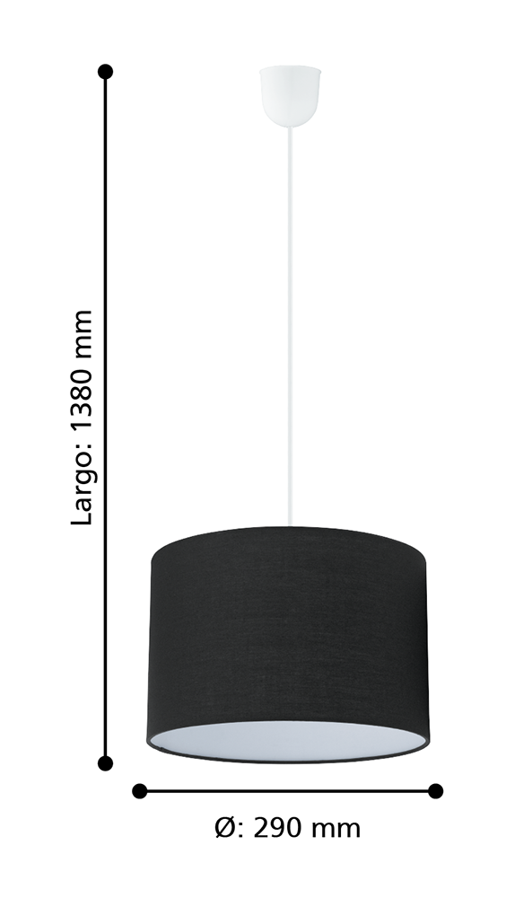 Lámpara Colgante Sitia Acrilico Negro E27 1X60W IP20 cod.79062-2
