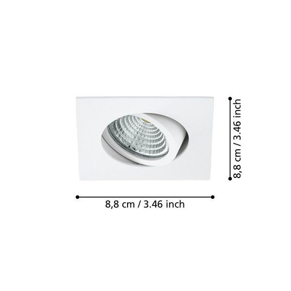 Foco Embutido Saliceto Blanco 88X88 led incluida cod.98302-2