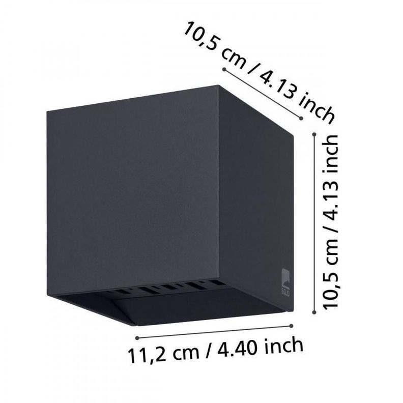 Lampara Aplique Exterior Calpino Aluminio Led incluida 2X3w IP54 Cod.900445-3
