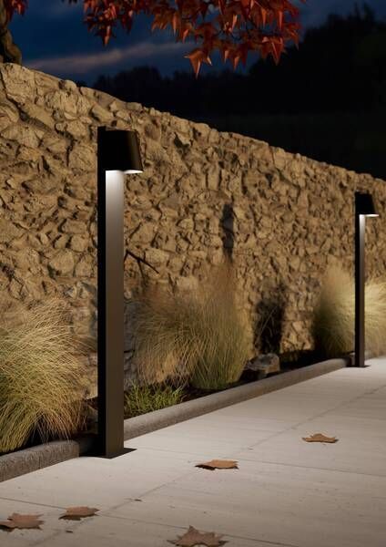 Lampara de Pie Stagnone Acero Negro GU10 1X5W IP54 Cod.900692-1