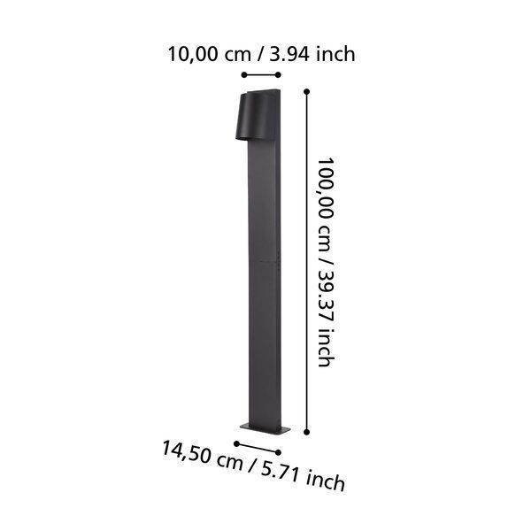 Lampara de Pie Stagnone Acero Negro GU10 1X5W IP54 Cod.900692-2