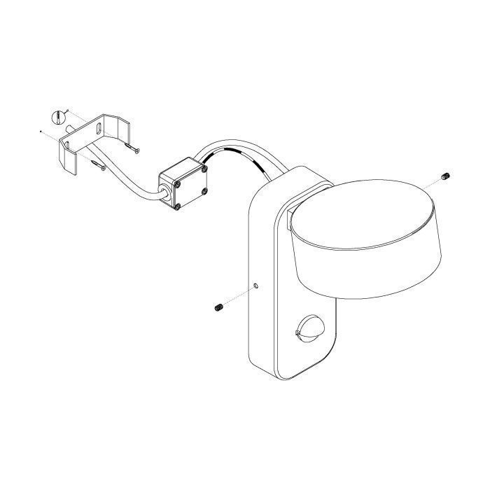 APLIQUE PARED PALOSCO ACERO NEGRO LED INCLUIDA 6W IP44 COD. 98738-3