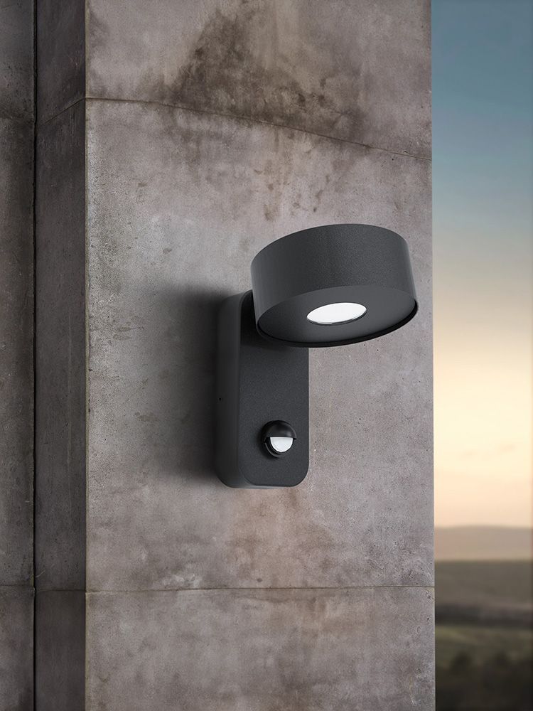 APLIQUE PARED PALOSCO ACERO NEGRO LED INCLUIDA 6W IP44 COD. 98738-4