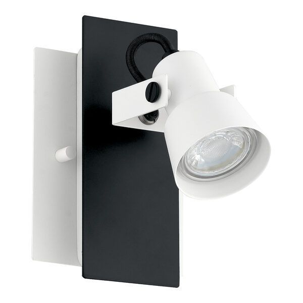 FOCO SOBREPUESTO PARED TRILLO ACERO BLANCO NEGRO GU1 LED INCLUIDA COD.97371-1
