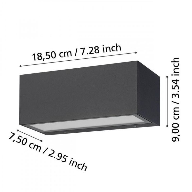 Lampara Aplique Spongano Exterior Aluminio Negro LED incluido 2X5w IP65 Cod.900885-3