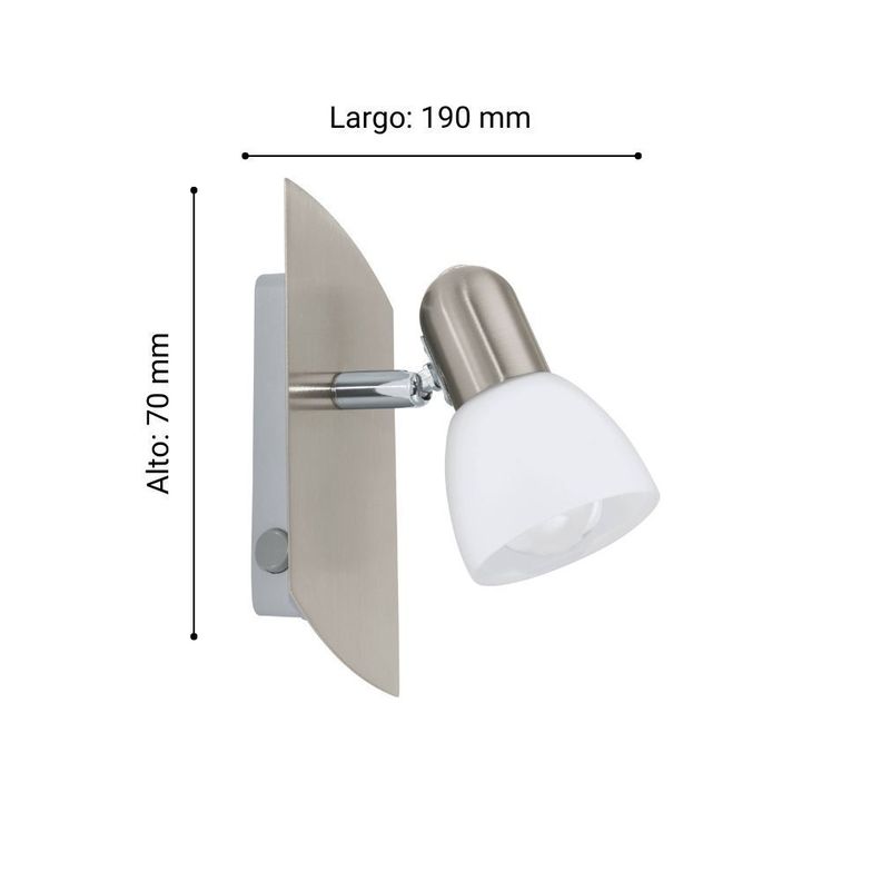 FOCO SOBREPUESTO PARED ENEA ACERO NIQUEL E14 1X25W COD.90982-3
