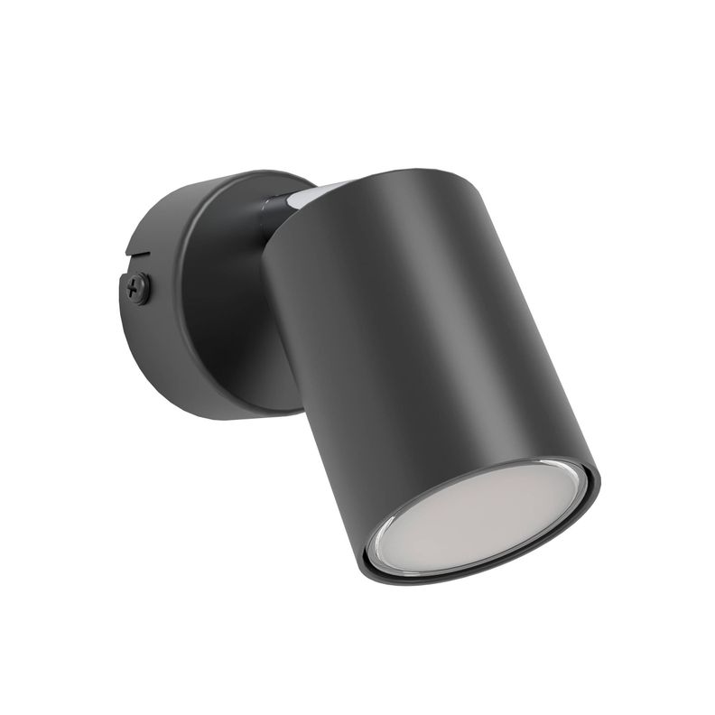 Lampara foco pared Reciso Acero negro GU10 1X5W IP20 cod.74006-0