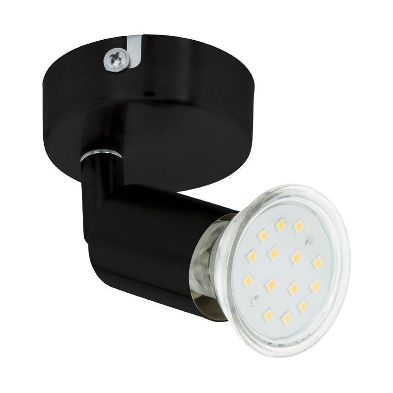 LAMPARA FOCO TECHO BUZZ-LED ACERO NEGRO 1X3W GU10 LED COD.205103