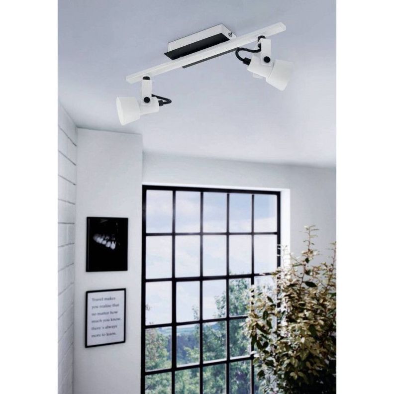 FOCO SOBREPUESTO  TECHO TRILLO ACERO BLANCO NEGRO  2X5W GU10 LED INCLUIDA IP20 COD.97372-1