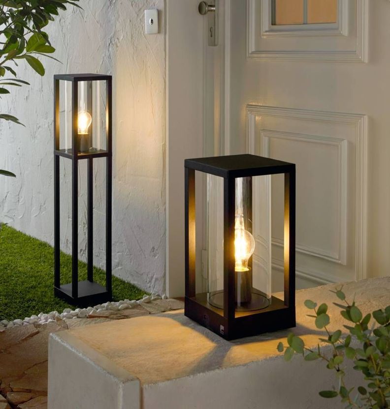 CASCINETTA PED/EX ALUM NEGRO L150 H305 E27 1X40W IP55-1