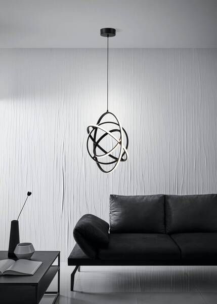 Lámpara Colgante Retornio  Acero Negro Led inclusive 44w IP20 Cod.39893-1