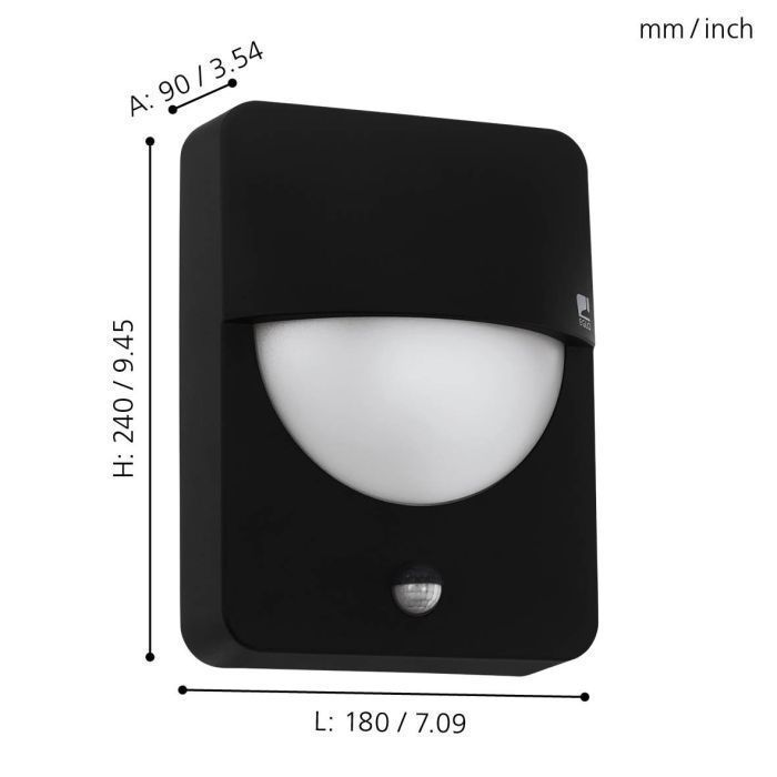 APLIQUE PARED SALVANESCO ACERO NEGRO E27 1X28W COD.98705-2