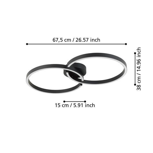 Lámpara de Techo Amandolo Acero Led incluida 20w IP20 Cod.900955-4