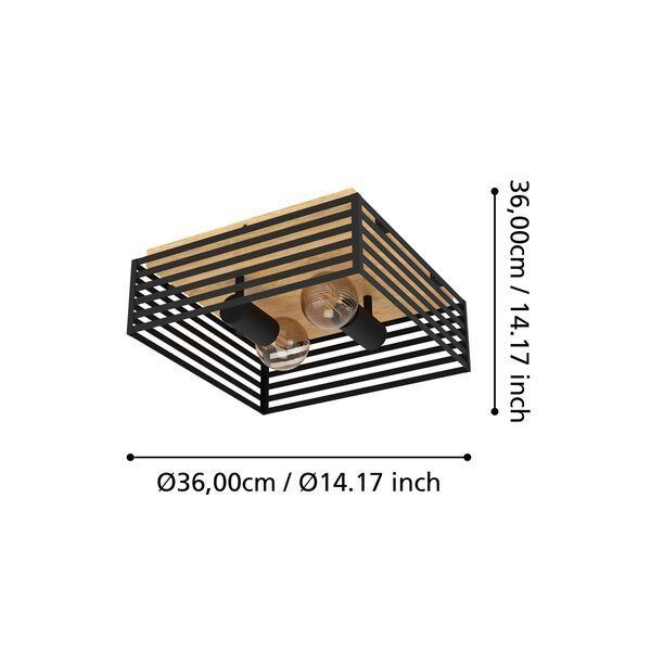 Lámpara de Techo Cidraz Acero E27 2X40W IP20 Cod.390163-2