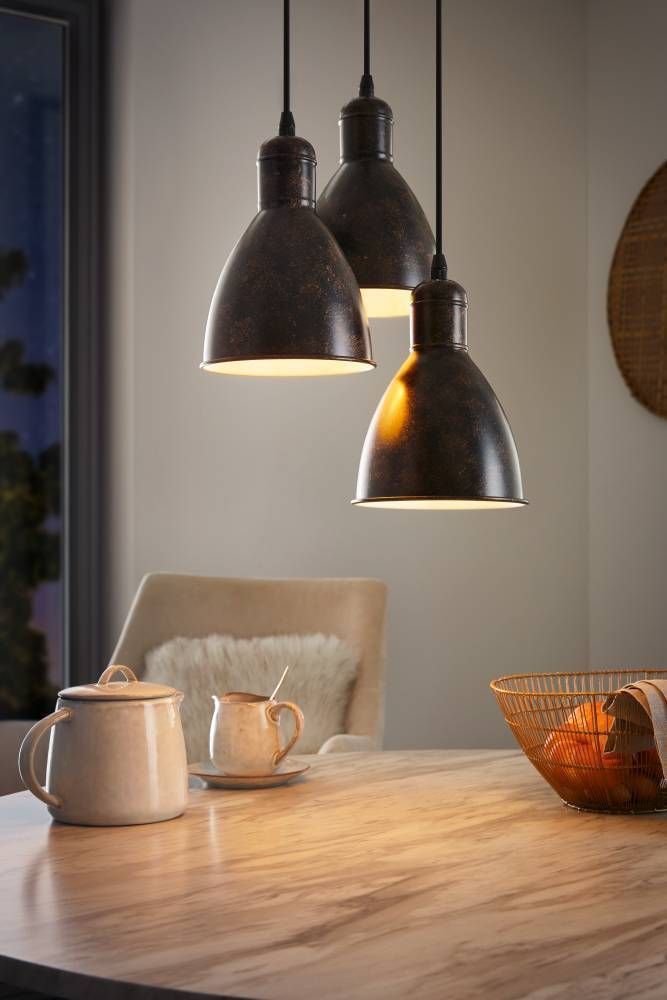 Lámpara Colgante Priddy Cobre Café E27 3X40W cod.49493-1