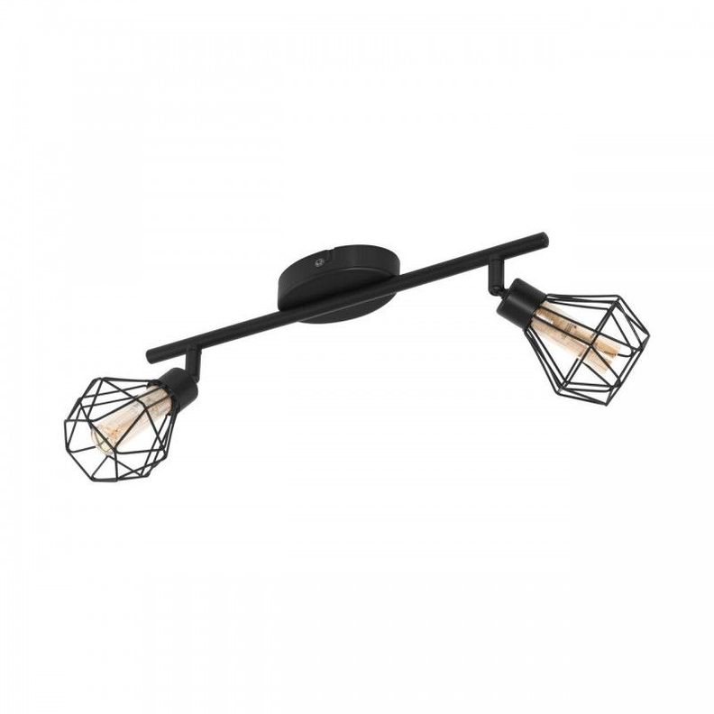 ZAPATA 1 FOCO ACERO NEGRO VIDRIO AMBAR L360 G9 LED 2X3W-0