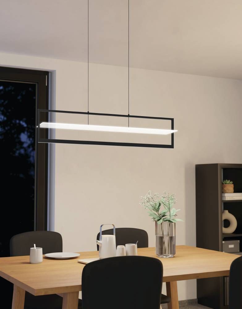 Lámpara Colgante Farneta Acero Negro LED 2X15W cod.390024-1