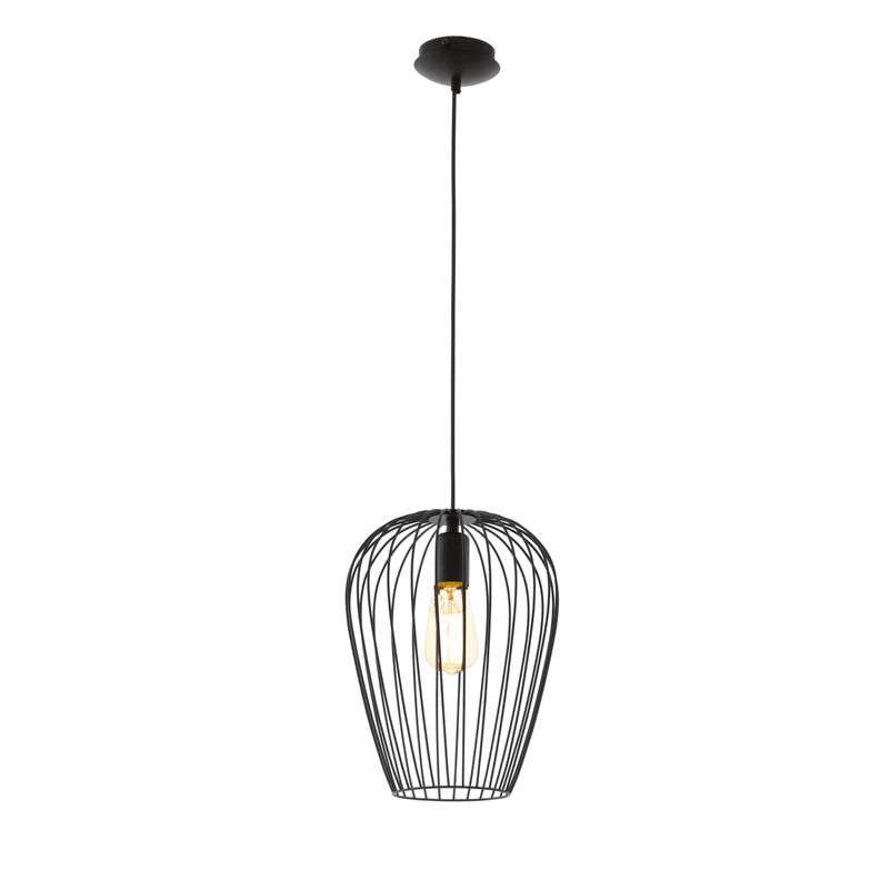 Lámpara Colgante Newtown Acero Negro IP20 E27 1X60W cod.49472-0