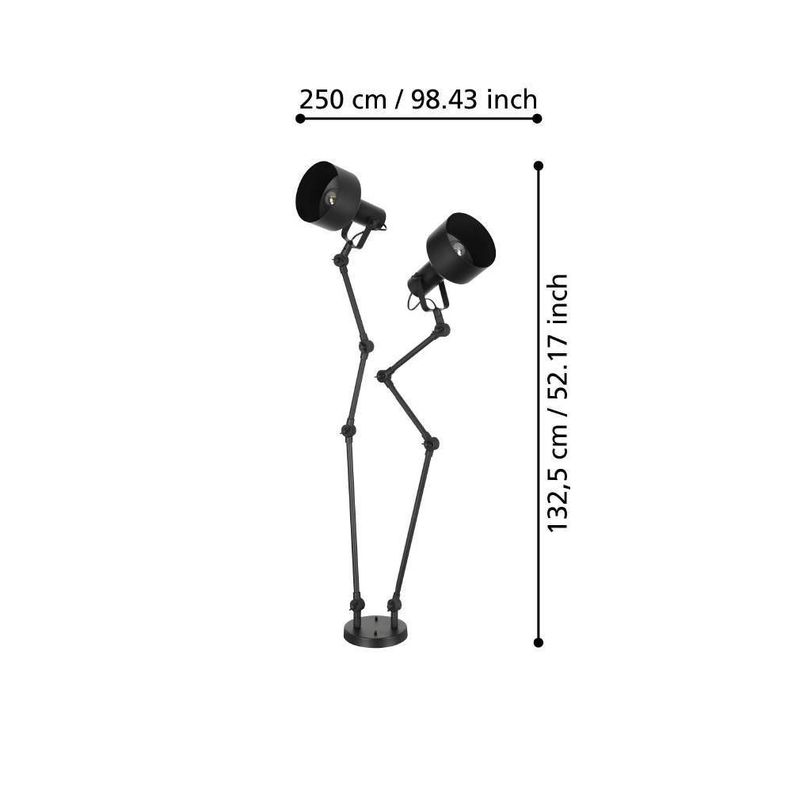 LAMPARA DE TECHO TAKELEY ACERO NEGRO E27 2X28W IP20 COD.43562-3