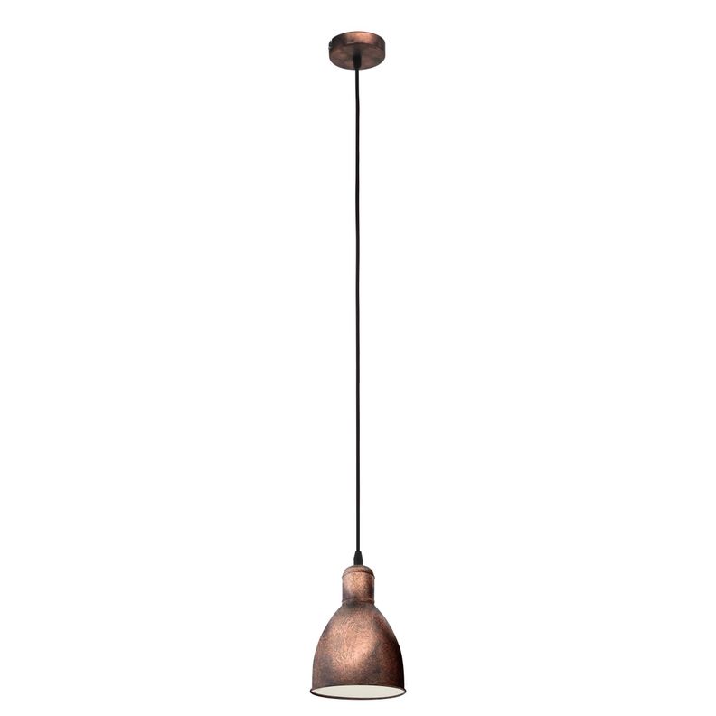 Lámpara Colgante Priddy Acero Cobre Vintage DM155 1x60W E27 Cod49492-0