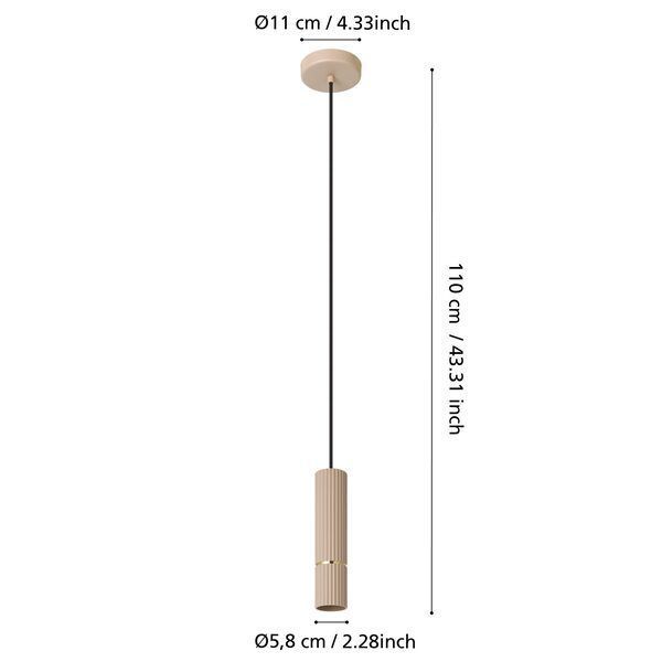Lámpara Colgante Caminia Acero GU10 led incluida 1X5W IP20 Cod.901151-3